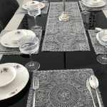 Fransız Dantelli Runner ve Supla Takımı (1 Runner, 6 Supla) - Gri