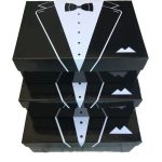 Damat Bohçası Smokin İnce Model 3'lü Damat Kutusu - KATLANMAMIŞ - DEMONTE