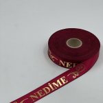Nedime Baskılı Kol Kurdelesi - Kırmızı - 50 METRE