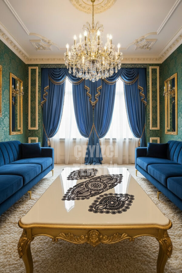 Salon Takımı, Yatak Odası 3 Parça Sehpa Örtüsü, Masa Örtüsü 3 Parça Oda Takımı