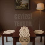 Salon Takımı, Yatak Odası 3 Parça Sehpa Örtüsü, Masa Örtüsü 3 Parça Oda Takımı