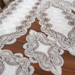 Salon Takımı 5 Parça Dantelli Masa Örtüsü Runner Seti