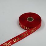 Damat Baskılı Kol Kurdelesi - Kırmızı - 1 TOP - 50 METRE