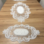 Salon Oda Takımı Dantelli Runner Set Üç Parça