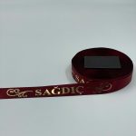 Sağdıç Baskılı Kol Kurdelesi - Bordo - 1 TOP - 50 METRE