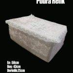 Çeyizlik Büyük Tek Hurç Çiçekli, Kadife Tek Hurç Çeyizlik Dantelli Hurç, Pudra Büyük Boy Hurç