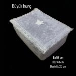 Çeyizlik Büyük Tek Hurç Çiçekli, Kadife Tek Hurç Çeyizlik Dantelli Hurç, Gri Büyük Boy Hurç