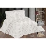 Çift Kişilik Yatak Örtüsü Gri 6 Parça Yatak Örtüsü Bedspread