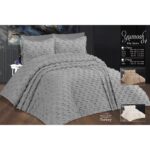 Çift Kişilik Yatak Örtüsü Gri 6 Parça Yatak Örtüsü Bedspread