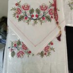 Kanaviçe Seccade Takımı, Seccade Seti Kanaviçe Renkli 4 Parça Seccade Kanaviçe Takım - Kırmızı