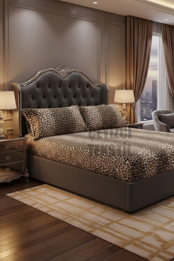 Lastikli Çarşaf 2 Yastık Kılıfı – Leopar