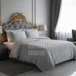 Çift Kişilik Yatak Örtüsü Gri 3 Parça Yatak Örtüsü Bedspread