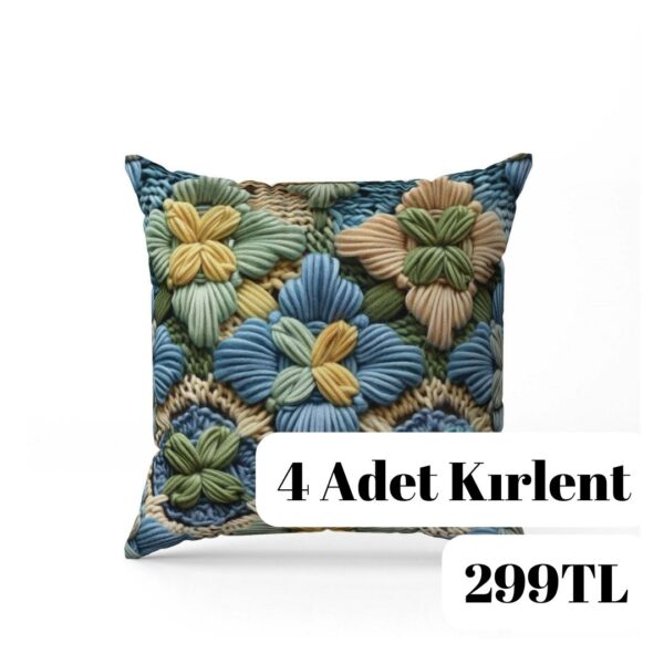 Dijital Baskılı 4 Adet Kırlent Kılıfı 44x44cm