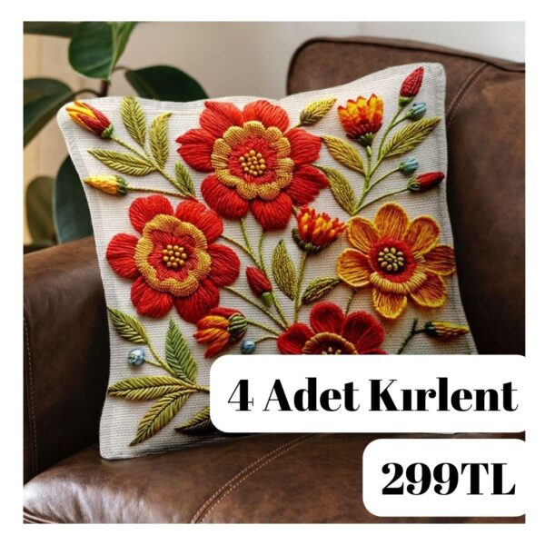 Dijital Baskılı 4 Adet Kırlent Kılıfı 44x44cm