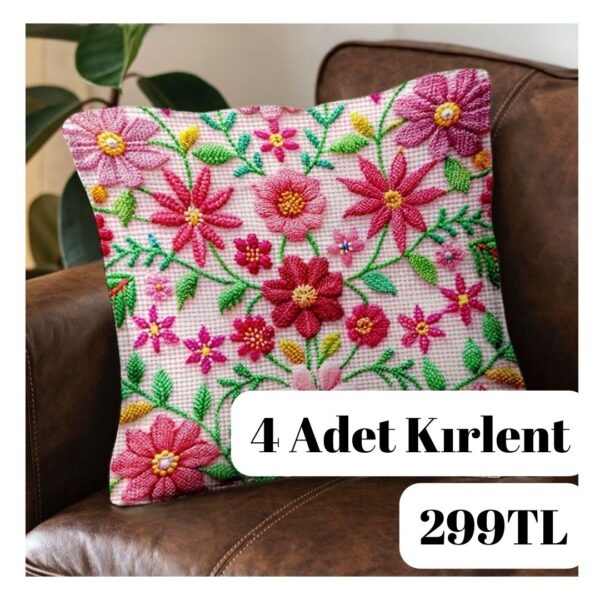 Dijital Baskılı 4 Adet Kırlent Kılıfı 44x44cm