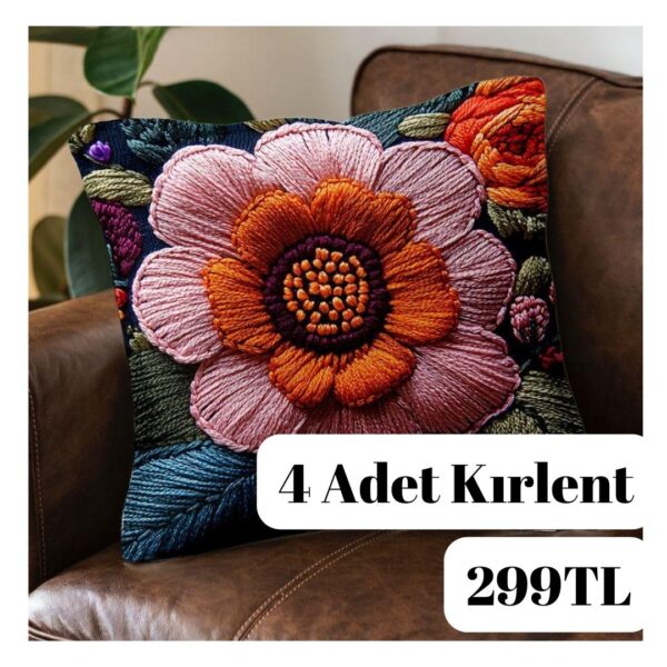 Dijital Baskılı 4 Adet Kırlent Kılıfı 44x44cm