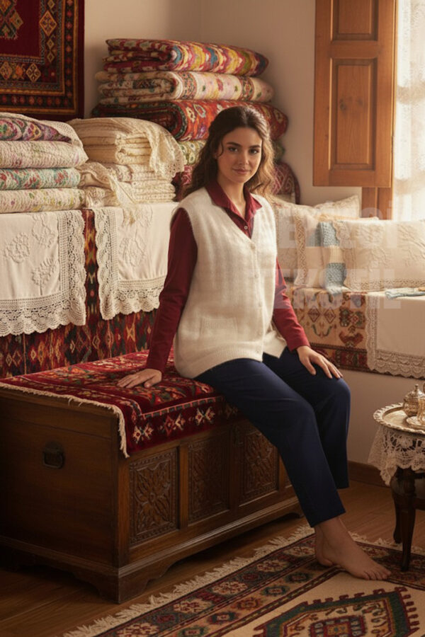 Kadın Yeleği, Çeyizlik Örgü Yelek, Hediyelik Nişan Yeleği, Nişan & Çeyiz Yelekleri